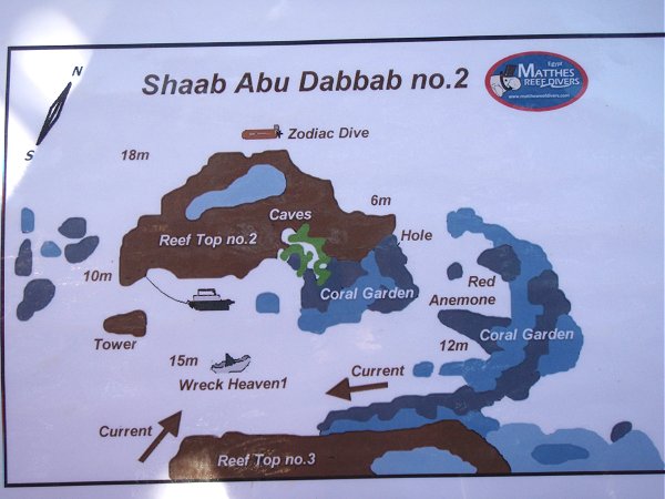 Tauchplatzkarte Shaab Abu Dabbab Reef